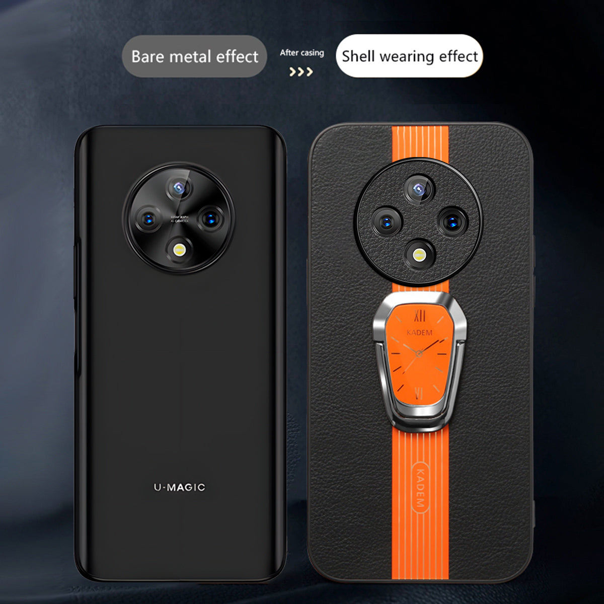 KADEM For Oppo A3 Pro 5G Case Leather Coated TPU+Acrylic Kickstand Phone Cover KADEM For Oppo A3 Pro 5G Case Leather Coated TPU+Acrylic Kickstand Phone Cover